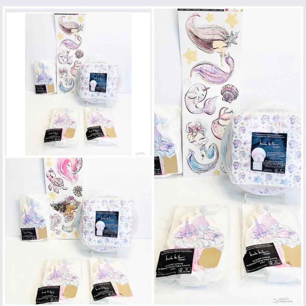 Girls Mermaid Party Supplies By Nicole Miller 208 PCs
